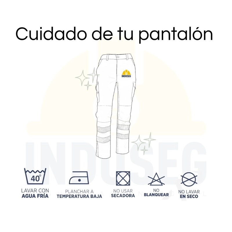Pantalón Cargo Reflectante Bicolor Hombre Gabardina Trabajo - 7