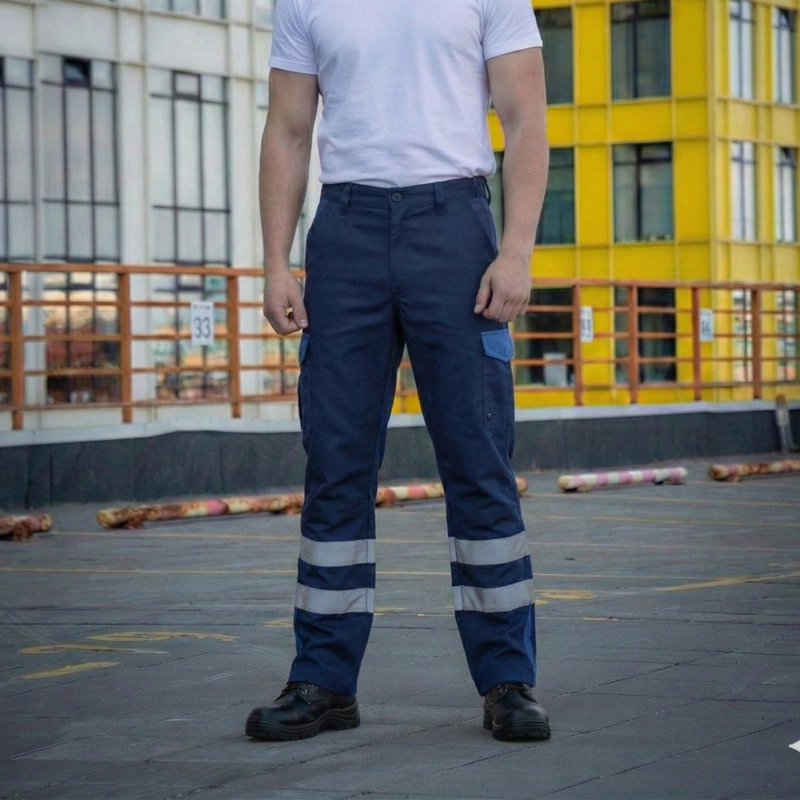 Pantalón Cargo Reflectante Bicolor Hombre Gabardina Trabajo - 8