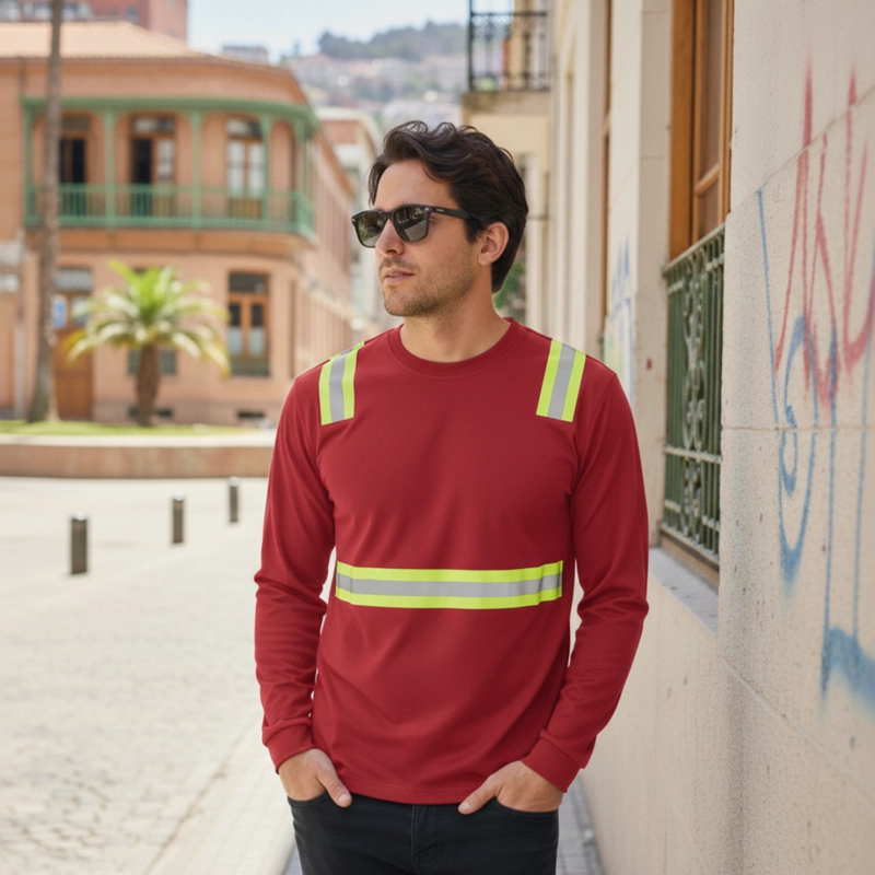 Polera Híbrida Reflectante Manga Larga Alta Visibilidad UPF - 1