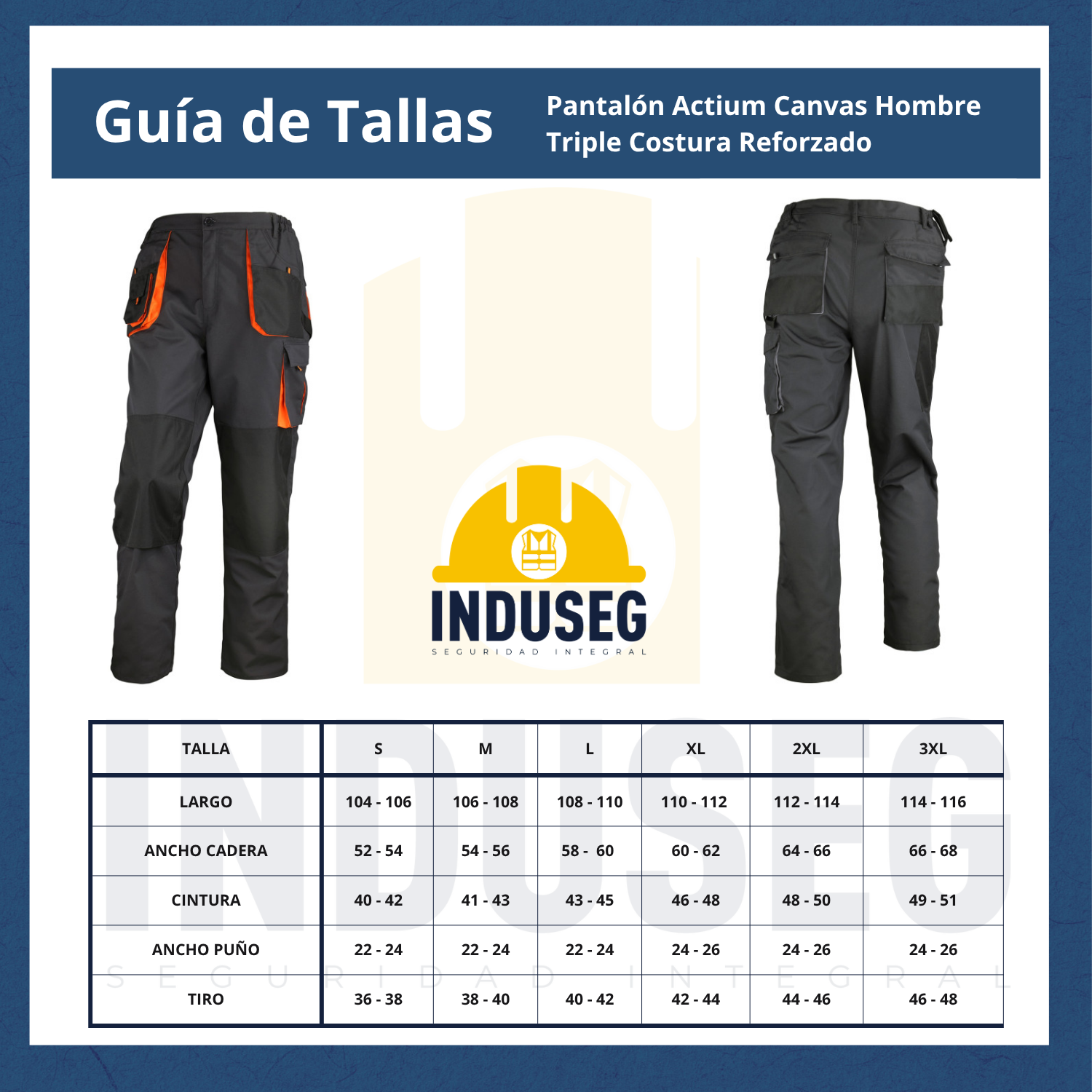Pantalón Actium Canvas Hombre Triple Costura Reforzada - 5