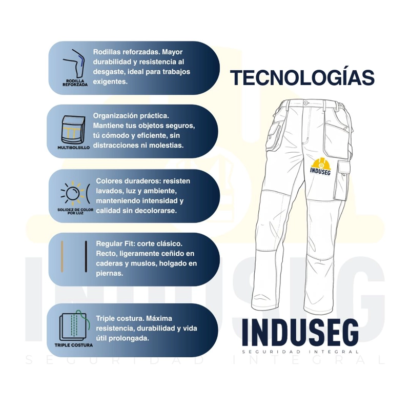 Pantalón Actium Canvas Hombre Triple Costura Reforzada - 7