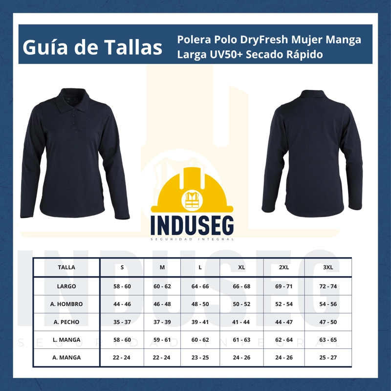 Polera Polo DryFresh Mujer Manga Larga UV50+ Secado Rápido - 6