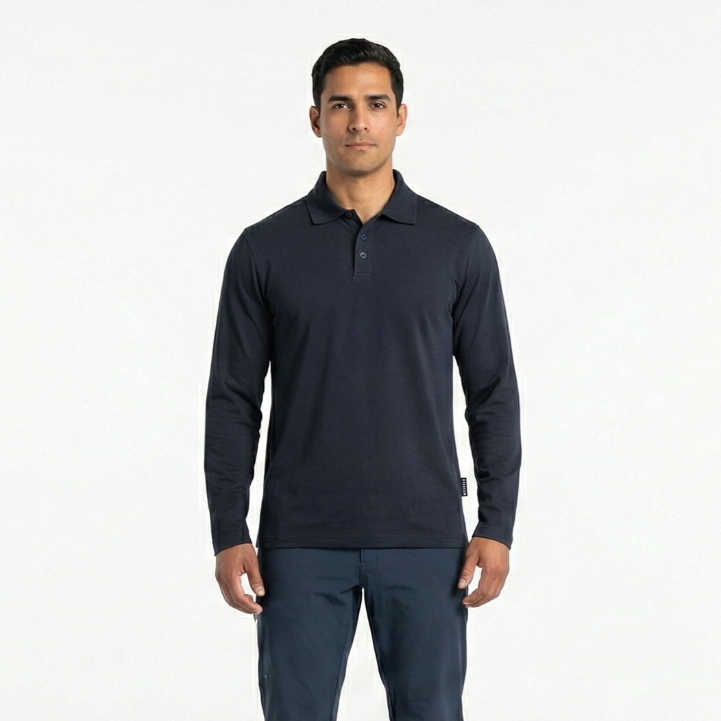 Polera Polo Dryfresh Hombre Manga Larga Secado Rápido - 1