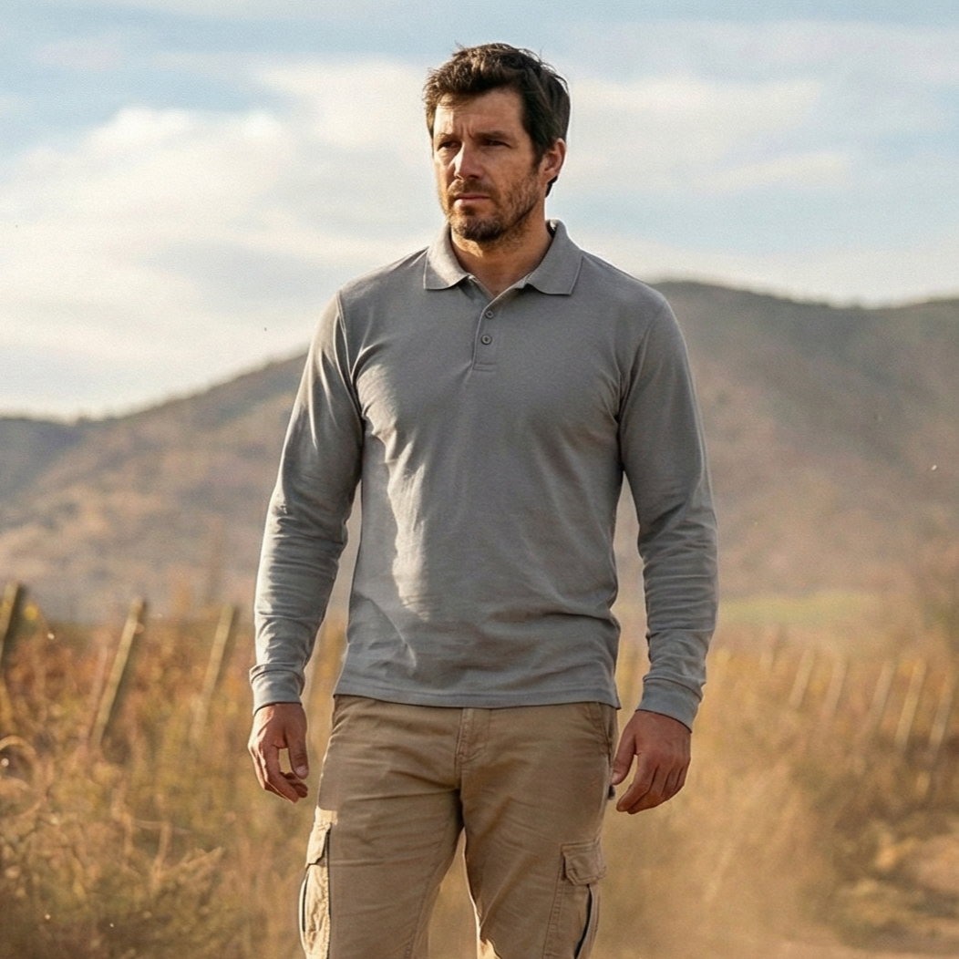 Polera Polo Dryfresh Hombre Manga Larga Secado Rápido - 8