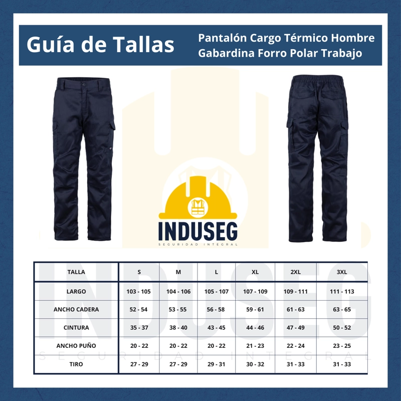 PANTALON CARGO TE RMICO HOMBRE GABARDINA FORRO POLAR TRABAJO - 6