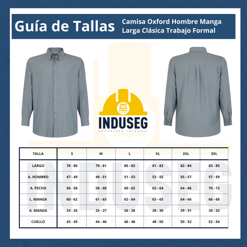 Camisa Oxford Hombre Manga Larga Clásica Trabajo Formal - 7