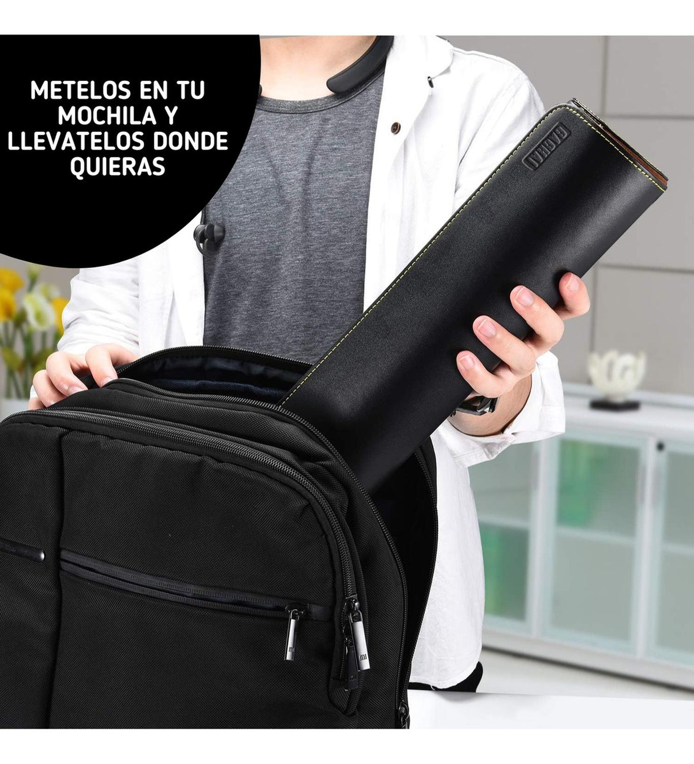SET DE 5 CACHOS CUERO PU DADOS CACHAI JUEGO DE MESA FAMILIAR NEGRO - 5