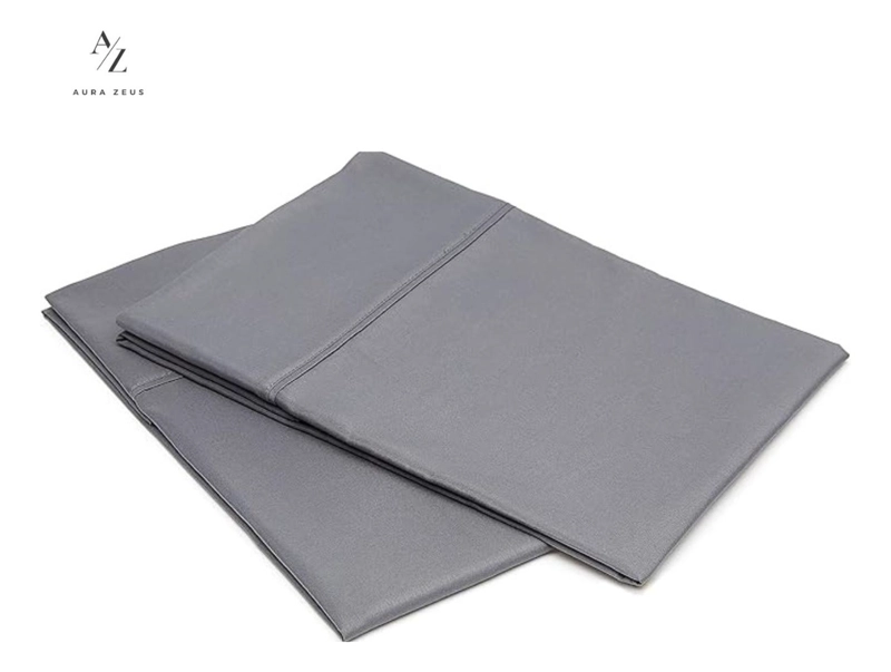 SET 2 FUNDAS DE ALMOHADA 50X70 - 90 HILOS ROPA DE CAMA HOGAR SABANAS GRIS - 6