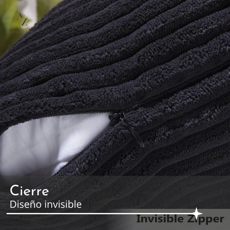 SET DE 2 FUNDAS DE COJINES CAMA SILLON SUAVE NEGRA 45 X 45 CASA NEROLA - 4