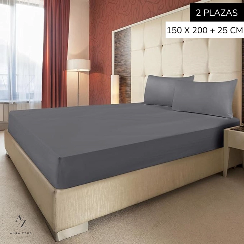 SABANAS BAJERA AJUSTABLE 1800 HILOS MICROFIBRA HOGAR ROPA CAMA ELASTICADA AZ TAMAÑO 2 PLAZAS - 2