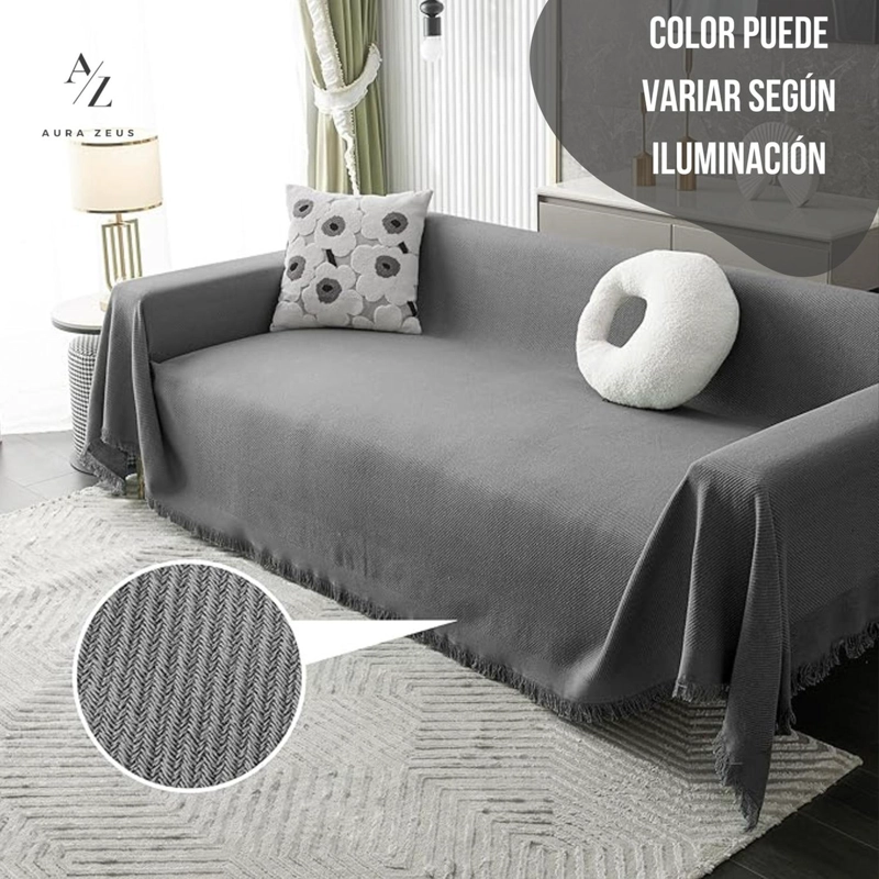 FUNDAS DE SILLON A MEDIDA AJUSTABLE CUBRE SOFA CUERPOS AZ GR TAMAÑO 180X340 CM (3 CUERPOS) - 5