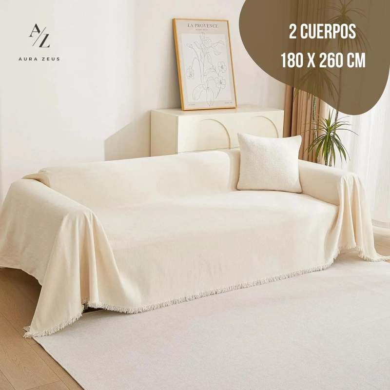 FUNDAS DE SILLON A MEDIDA AJUSTABLE CUBRE SOFA CUERPOS AZ GR TAMAÑO 180X260 CM (2 CUERPOS) - 2