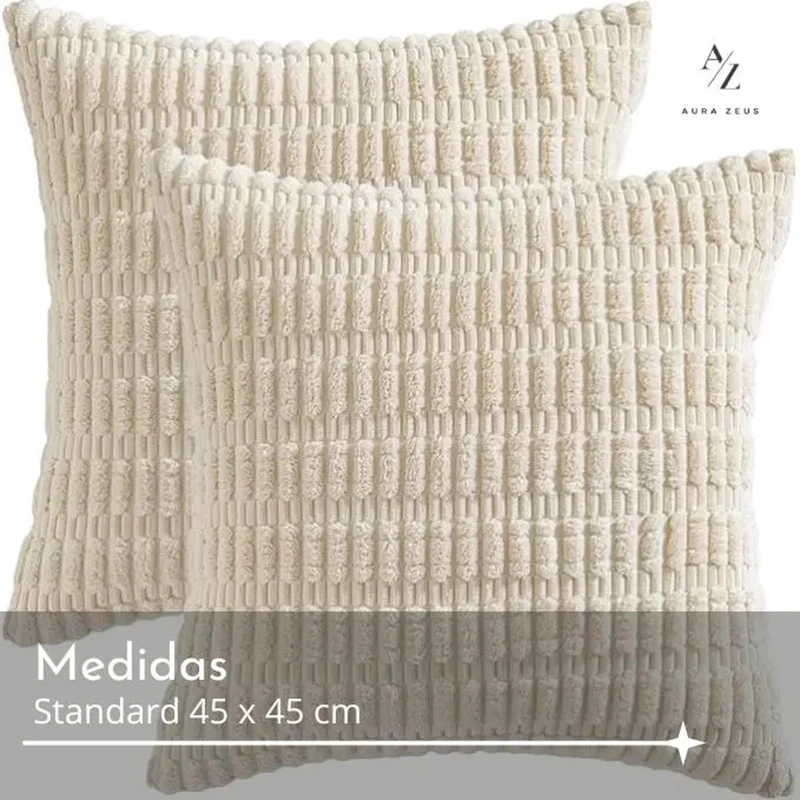 FUNDAS DE COJINES PACK X2 BOHO TEXTURA SUAVE 45 X 45 PREMIUM - 4