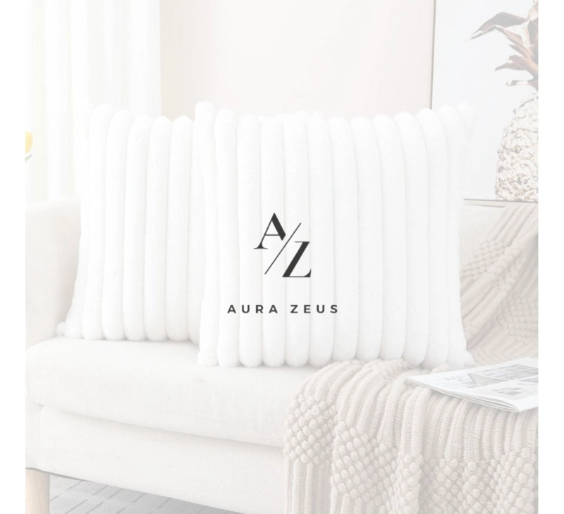 FUNDAS DE COJINES NEGRA SET X2 CAMA SILLON SUAVE 45 X 45 CM ALMOHADA BLANCO - 9