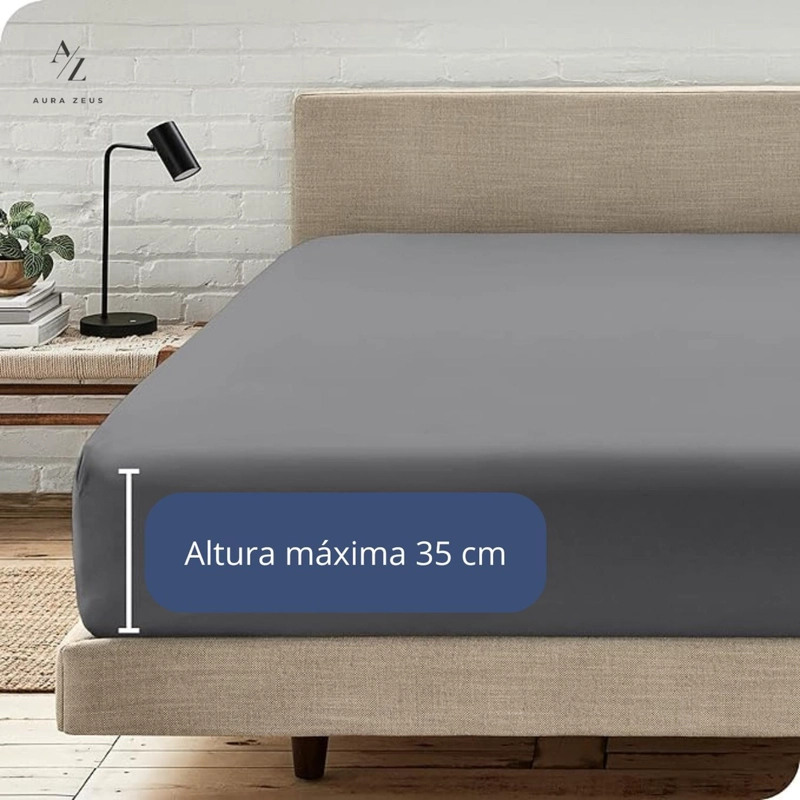 SABANAS BAJERA AJUSTABLE 1800 HILOS MICROFIBRA HOGAR ROPA CAMA ELASTICADA TAMANO KING GRIS - 5