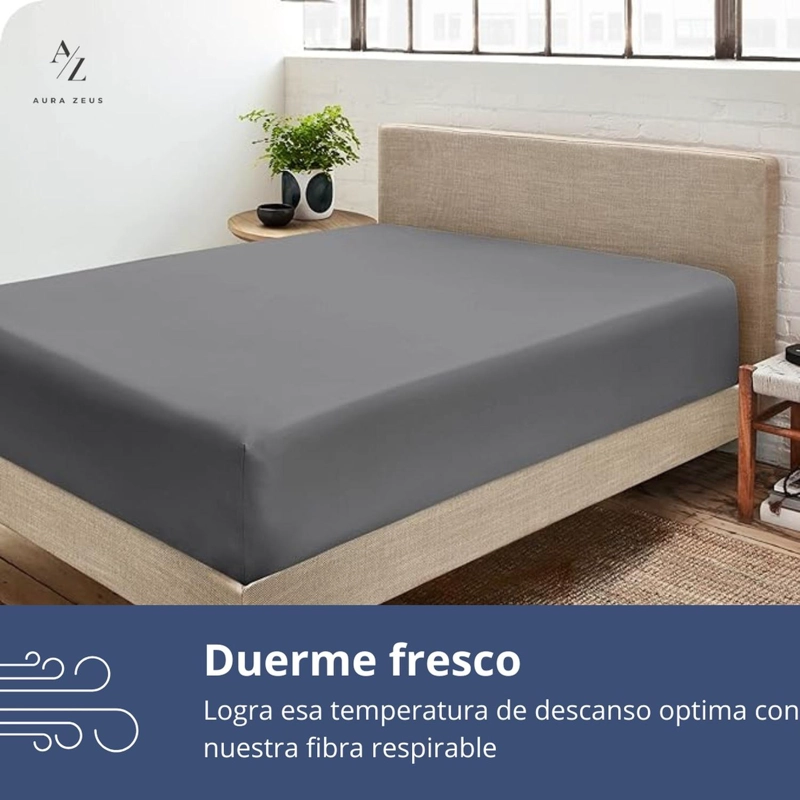 SABANAS BAJERA AJUSTABLE 1800 HILOS MICROFIBRA HOGAR ROPA CAMA ELASTICADA TAMANO KING GRIS - 7