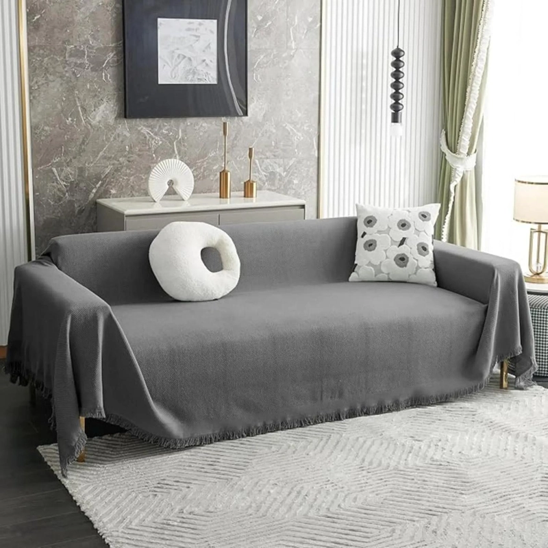 FUNDAS DE SILLON A MEDIDA AJUSTABLE CUBRE SOFA CUERPOS AZ GR TAMAÑO 180X260 CM (2 CUERPOS) - 1