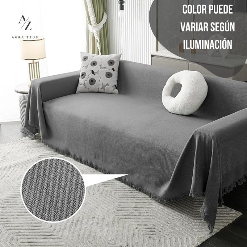 FUNDAS DE SILLON A MEDIDA AJUSTABLE CUBRE SOFA CUERPOS AZ GR TAMAÑO 180X260 CM (2 CUERPOS) - 6
