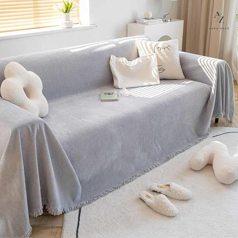 FUNDAS DE SILLON A MEDIDA AJUSTABLE CUBRE SOFA CUERPOS AZ GR TAMAÑO 180X260 CM (2 CUERPOS) - 7