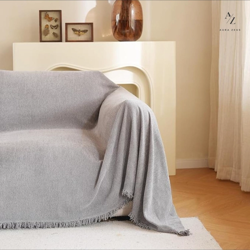 FUNDAS DE SILLON A MEDIDA AJUSTABLE CUBRE SOFA CUERPOS AZ GR TAMAÑO 180X260 CM (2 CUERPOS) - 8