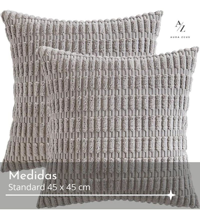 FUNDAS DE COJINES PACK X2 BOHO TEXTURA SUAVE 45 X 45 PREMIUM - 4