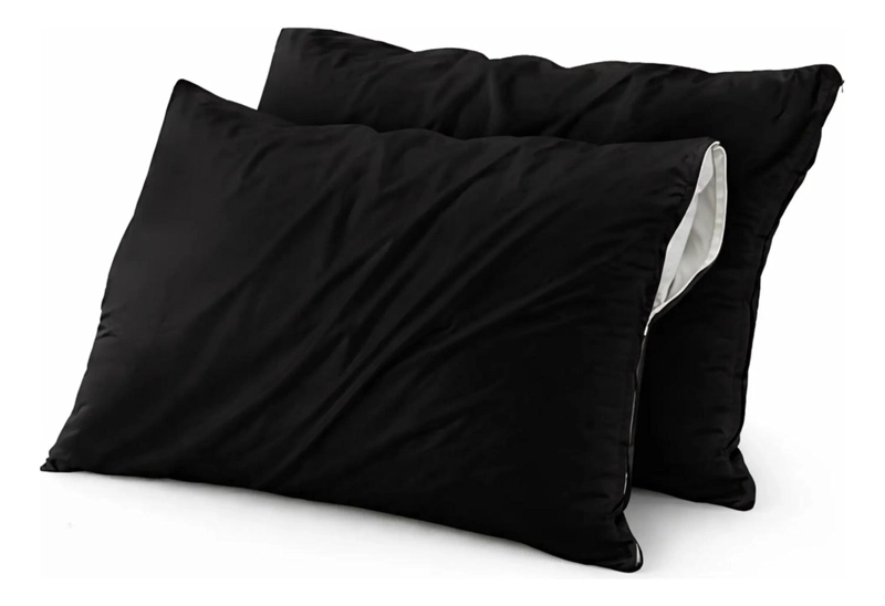SET DE 2 FUNDAS PARA ALMOHADAS IMPERMEABLES 50X70-90 CM CIERRE BLANCO - 1