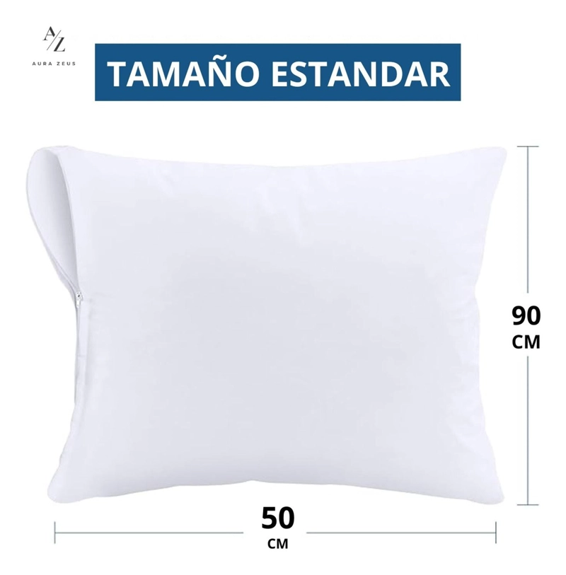 SET DE 2 FUNDAS PARA ALMOHADAS IMPERMEABLES 50X70-90 CM CIERRE BLANCO - 2