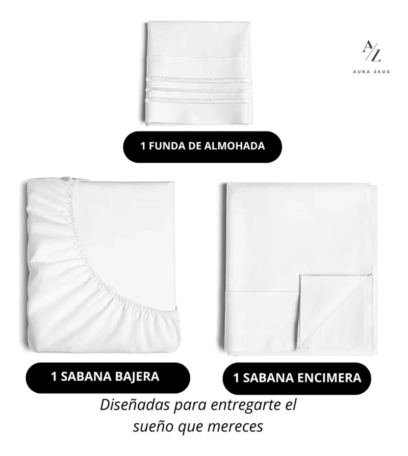 JUEGO DE SABANAS 1800 HILOS MICROFIBRA CEPILLADA PLAZAS AZ TAMAÑO 1.5 PLAZAS - 2