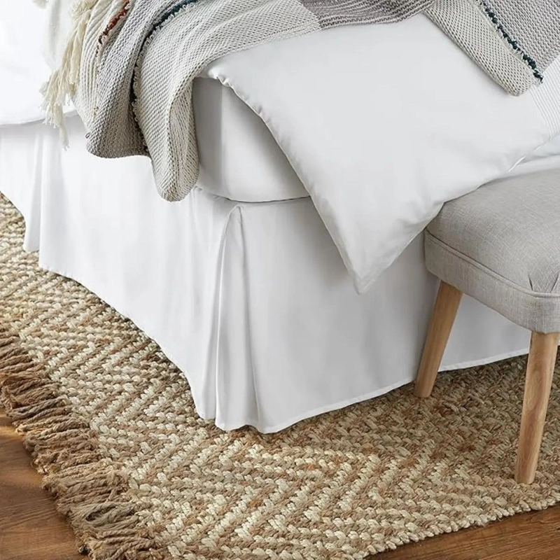 FALDON CAMA LISO BLANCO NEGRO DORMITORIO PLAZAS ELASTICADOS TAMANO 1.5 PLAZAS - 1