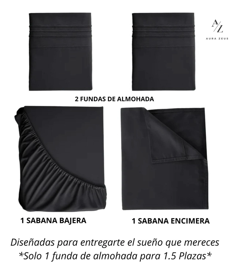 JUEGO DE SABANAS 1800 HILOS MICROFIBRA CEPILLADA PLAZAS TAMANO 2 PLAZAS BLANCO - 2