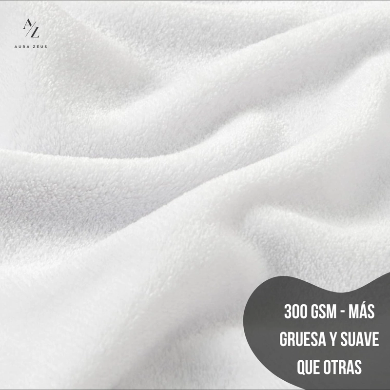 FRAZADA MANTA PIECERA 130 X 150 CM TERMICA SHERPA POLAR CASA NEROLA GRIS BLANCO - 3