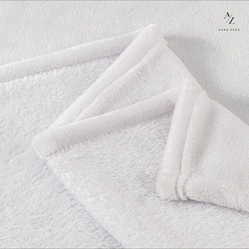 FRAZADA MANTA PIECERA 130 X 150 CM TERMICA SHERPA POLAR CASA NEROLA GRIS BLANCO - 6