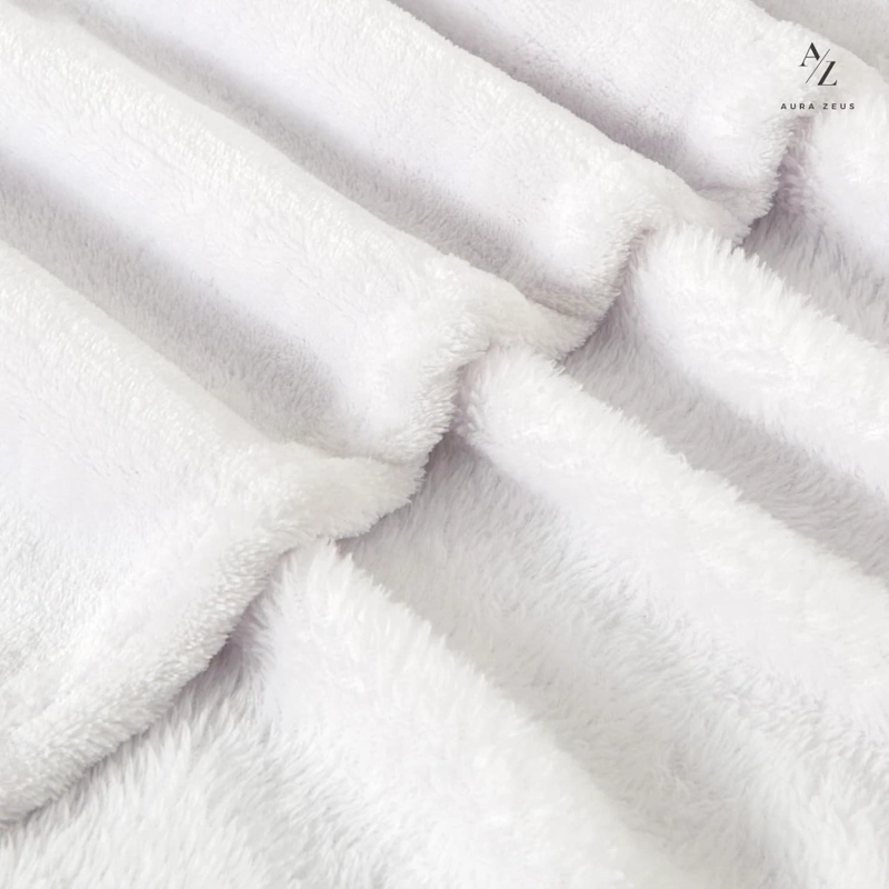 FRAZADA MANTA PIECERA 130 X 150 CM TERMICA SHERPA POLAR CASA NEROLA GRIS BLANCO - 7