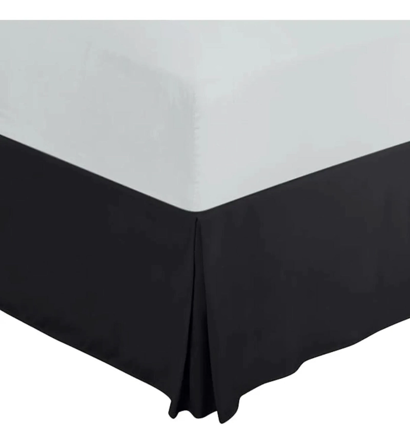 FALDON CAMA LISO BLANCO NEGRO DORMITORIO PLAZAS ELASTICADOS TAMANO 1.5 PLAZAS - 1