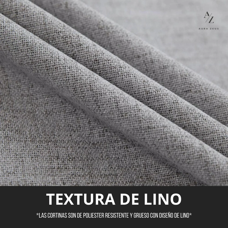 CORTINA 100% BLACKOUT 2 PAÑOS 220X140 LINO TERMICA ROLLER AZ - 7