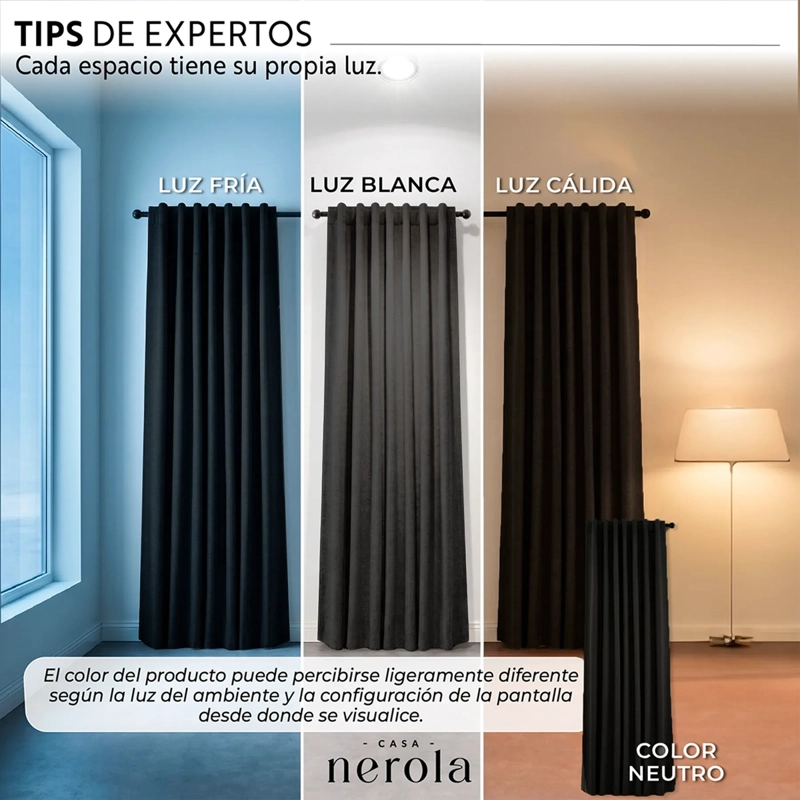 CORTINA 100% BLACKOUT 2 PAÑOS 220 X 140 LINO TERMICA ROLLER GRIS - 8