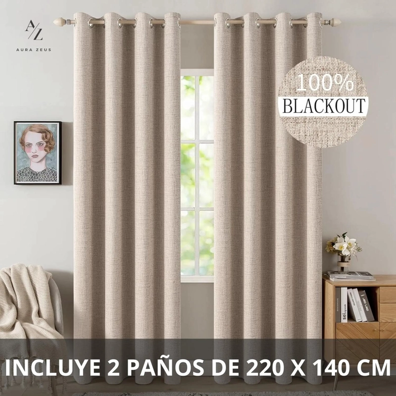 CORTINA DE BANO TELA + FORRO + 12 GANCHOS PREMIUM 180 X 180 CM BLANCO JUEGO LARGA BEIGE - 2