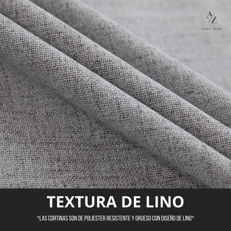CORTINA 100% BLACKOUT 2 PANOS 220 X 140 CM LINO TERMICA ROLLER GRIS - 7
