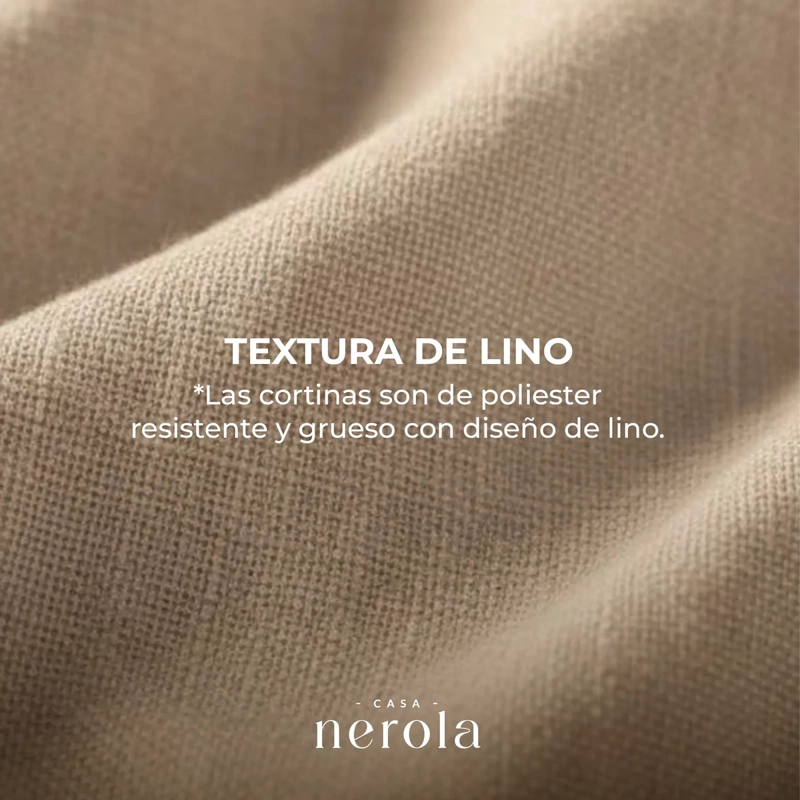 CORTINA 100% BLACKOUT 2 PAÑOS 160 X 108 CM LINO TERMICA ROLLER BEIGE - 7