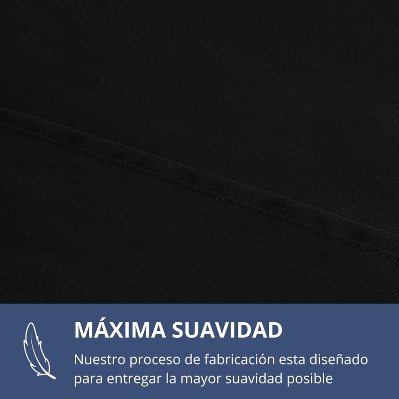 SET 2 FUNDAS DE ALMOHADA 50X70 - 90 HILOS ROPA DE CAMA HOGAR SABANAS NEGRO - 4
