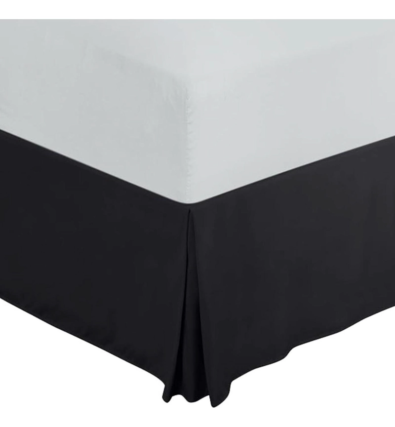 FALDON CAMA LISO DORMITORIO PLAZAS ELASTICADOS NEGRO KING - 7