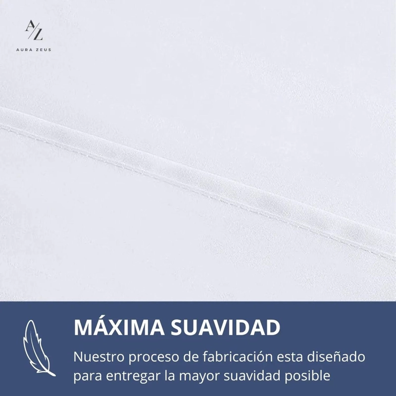SET 2 FUNDAS DE ALMOHADA 50X70 - 90 HILOS ROPA DE CAMA HOGAR SABANAS BLANCO - 4