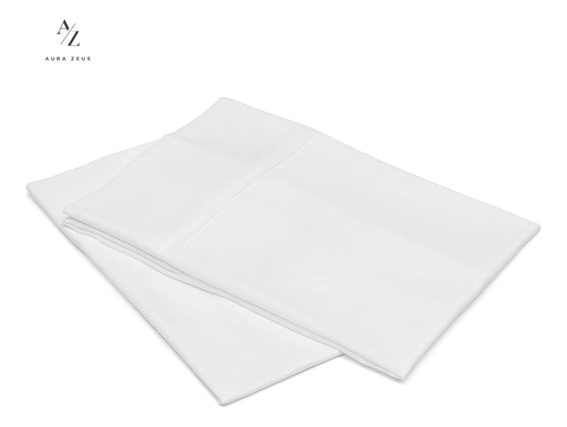 SET 2 FUNDAS DE ALMOHADA 50X70 - 90 HILOS ROPA DE CAMA HOGAR SABANAS BLANCO - 6