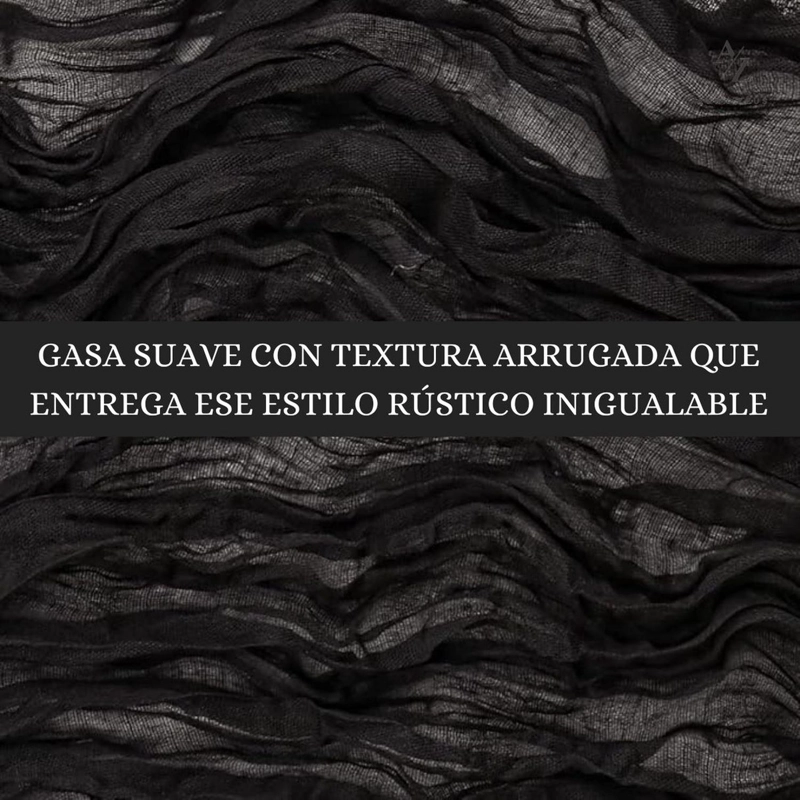 CAMINO DE MESAS GASA RECTANGULAR MANTEL CENTRO TELA 300 X 90 CM NEGRO - 2