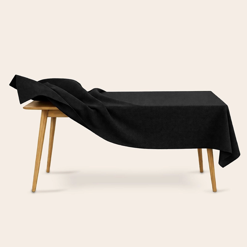 MANTEL RECTANGULAR ANTIMANCHAS IMPERMEABLE GENERO TELA 220 X 140 CM NEGRO - 9