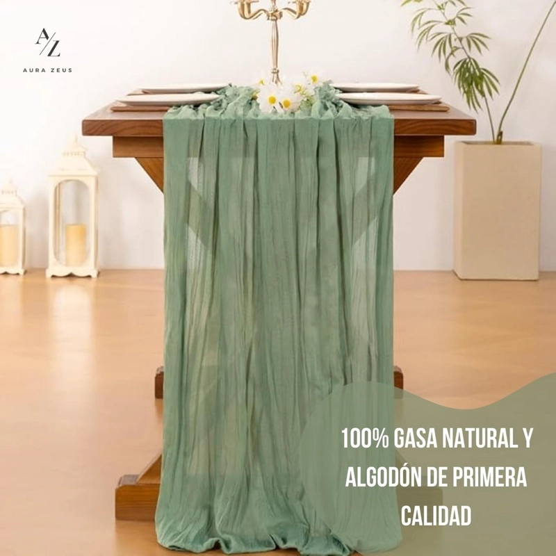 CAMINO DE MESAS GASA RECTANGULAR MANTEL CENTRO 300X90CM - 2