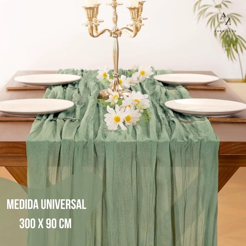 CAMINO DE MESAS GASA RECTANGULAR MANTEL CENTRO 300X90CM - 3