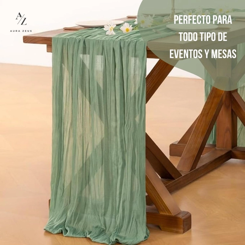 CAMINO DE MESAS GASA RECTANGULAR MANTEL CENTRO 300X90CM - 4