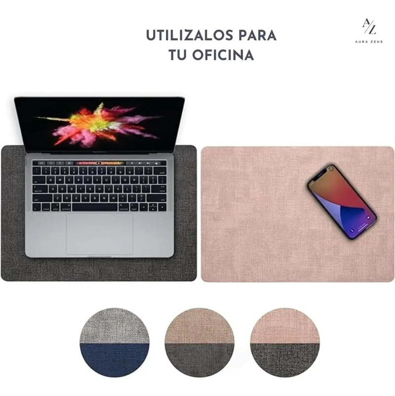 SET 4 INDIVIDUALES + 4 POSAVASOS IMPERMEABLES ANTIMANCHAS 2 EN 1 ROSA RECTANGULAR - 6