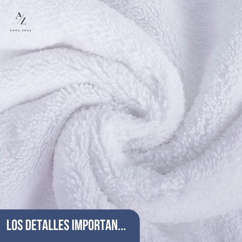 SET DE 2 TOALLAS GRANDE DE BANO TOALLON 100 X 140 CM MICROFIBRA BLANCO - 7